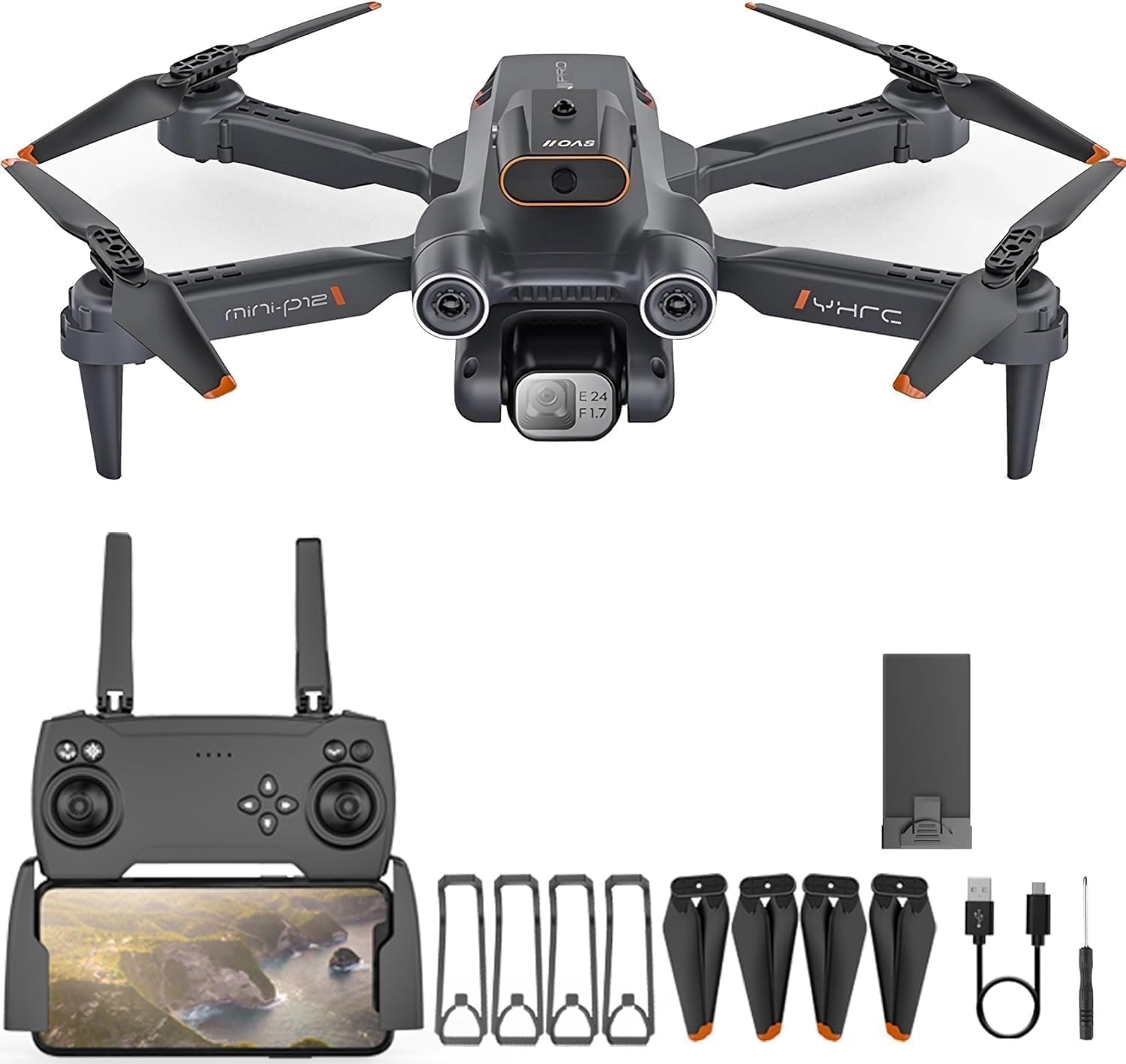 Drone with 4k Camera Foldable 1080P HD Drone with FPV Live Video, Smart Gestures Selfie, Altitude Hold, One Key Take Off/Landing For Kids And Adults B2