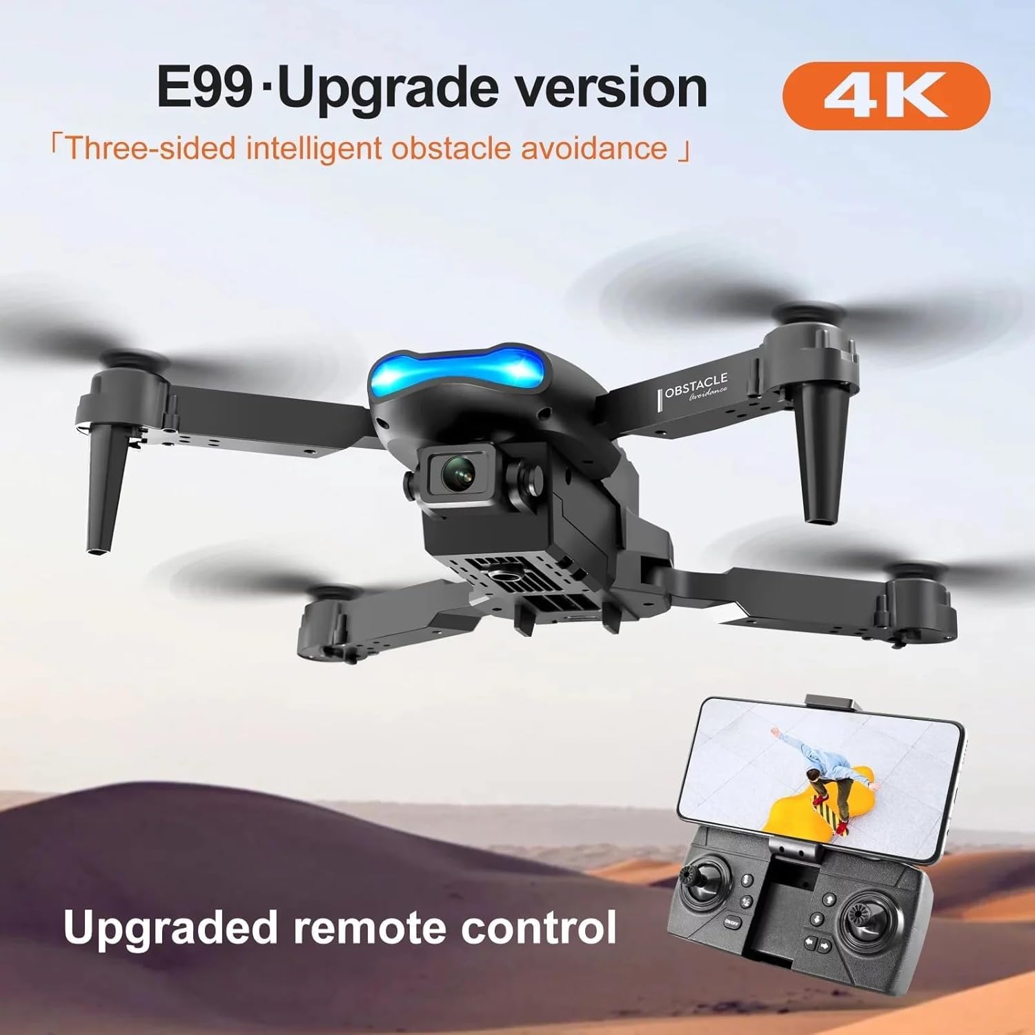 Drone with 4k Camera Foldable 1080P HD Drone with FPV Live Video, Gestures Selfie, Altitude Hold, One Key Take Off/Landing, 3D Series Flips, Headless Mode For Kids And Adults B1