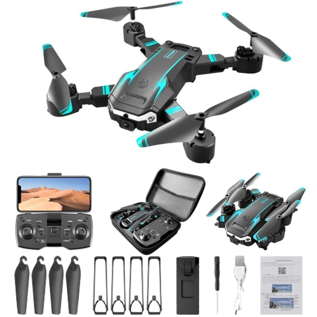 DrOnE WiTh 4K CaMeRa fOlDaBlE 1080P Hd dRoNe wItH FpV LiVe vIdEo, SmArT GeStUrEs sElFiE, aLtItUdE HoLd, OnE KeY TaKe oFf/lAnDiNg, 3d fLiPs fOr kIdS AnD AdUlTs. (P-12)