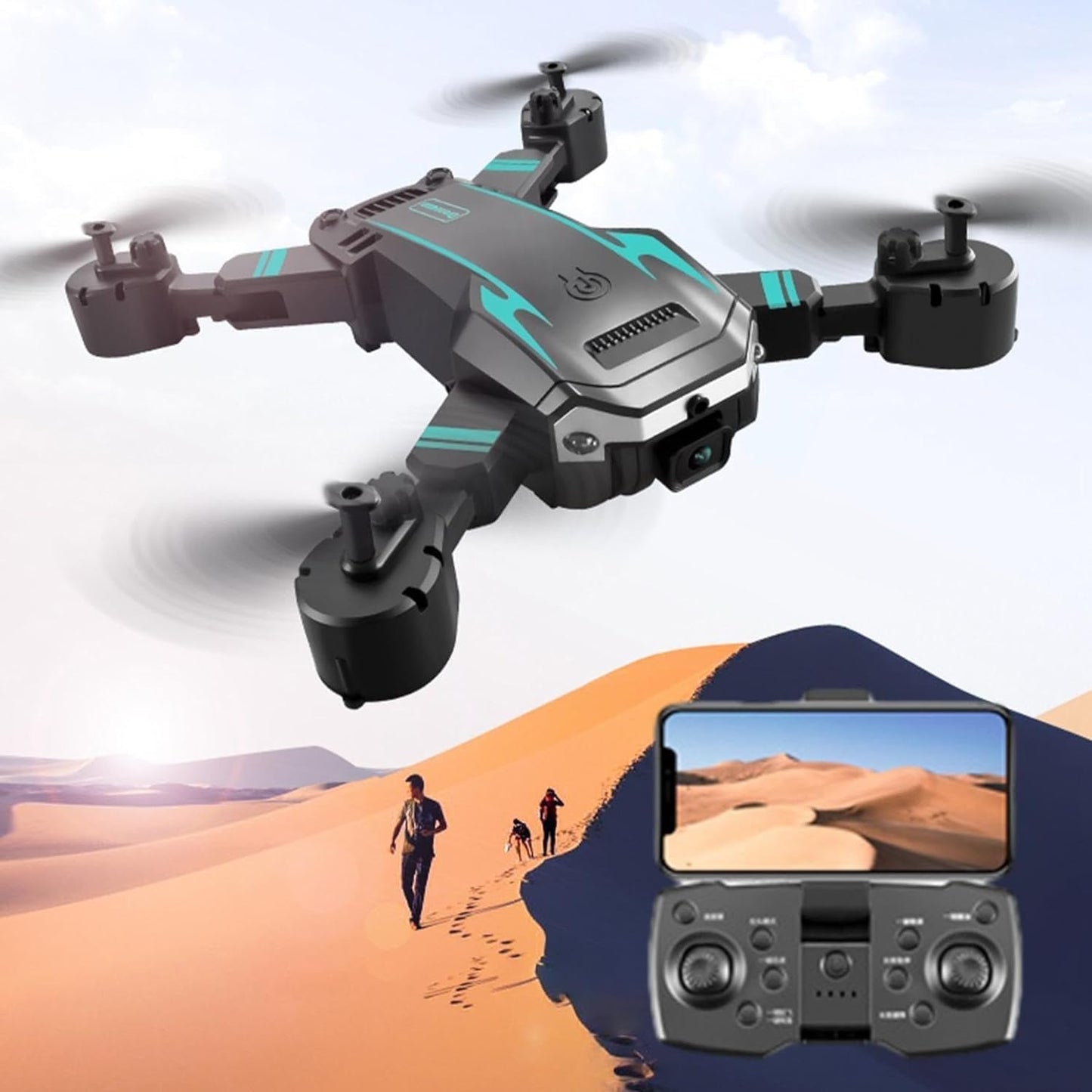 Drone with 4k Camera Foldable 1080P HD Drone with FPV Live Video, Smart Gestures Selfie, Altitude Hold, One Key Take Off/Landing For Kids And Adults B2