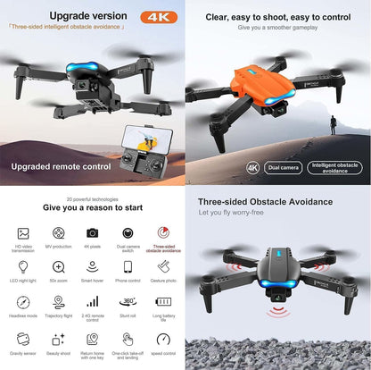 Drone with 4k Camera Foldable 1080P HD Drone with FPV Live Video, Gestures Selfie, Altitude Hold, One Key Take Off/Landing, 3D Series Flips, Headless Mode For Kids And Adults B1
