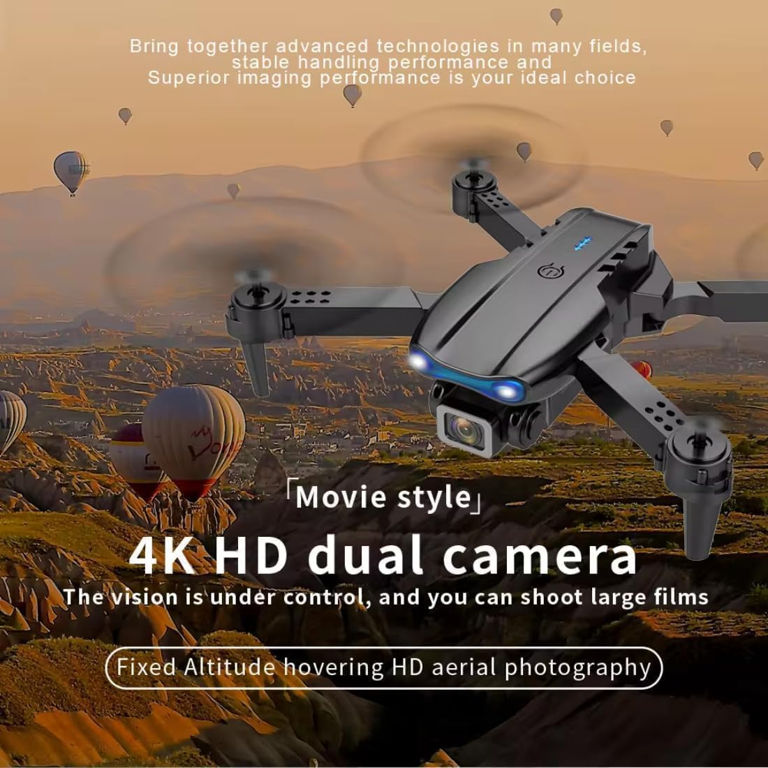Drone with 4k Camera Foldable 1080P HD Drone with FPV Live Video, Gestures Selfie, Altitude Hold, One Key Take Off/Landing, 3D Series Flips, Headless Mode For Kids And Adults B1
